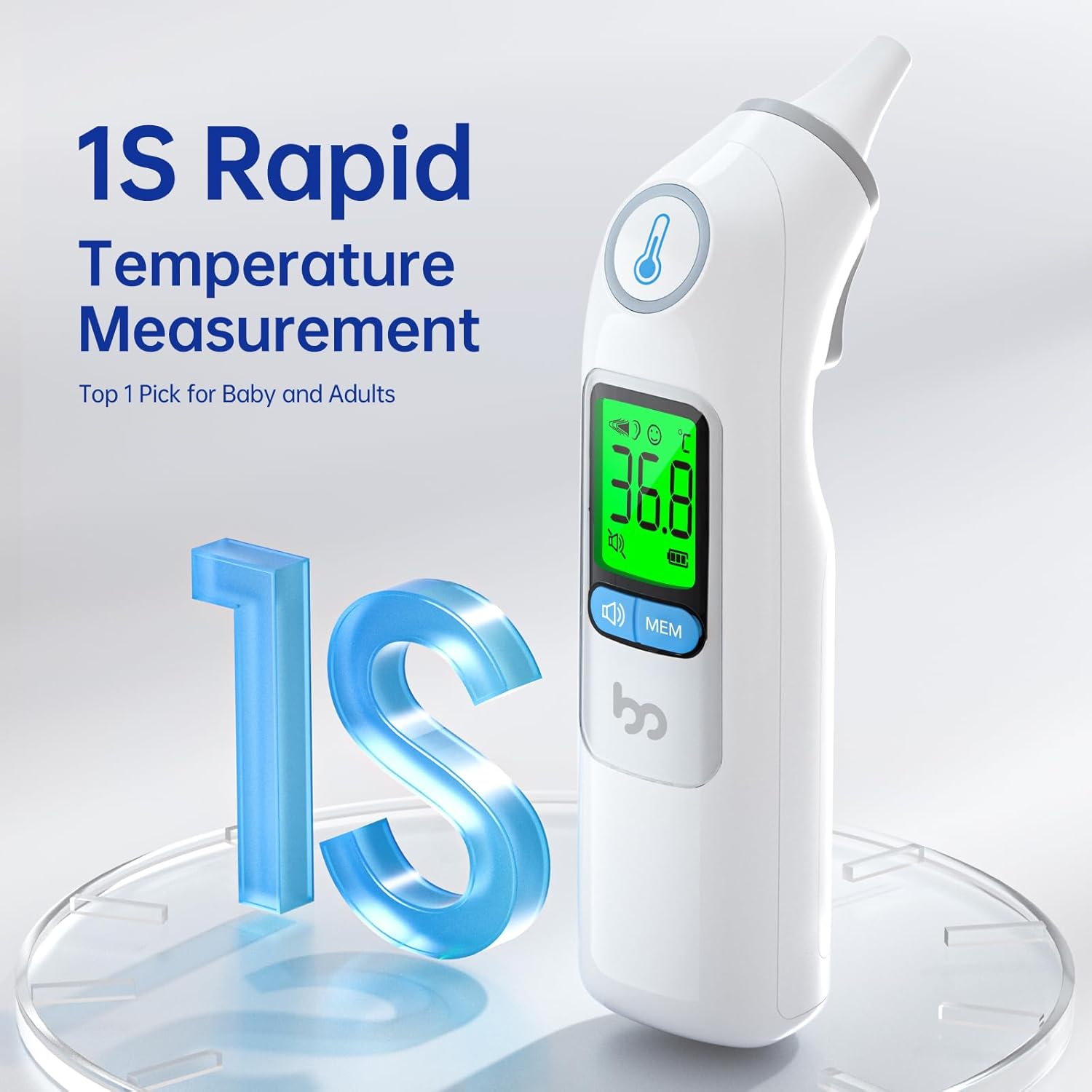 Professional Accuracy Ear Thermometer for Adults & Babies - Fever Alert