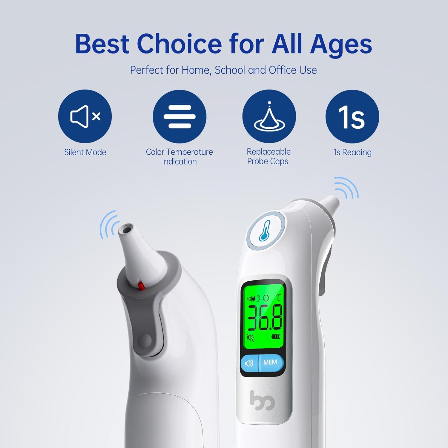 Professional Accuracy Ear Thermometer for Adults & Babies - Fever Alert